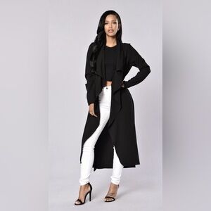 Fashion Nova Black Casual Coat/Cardian